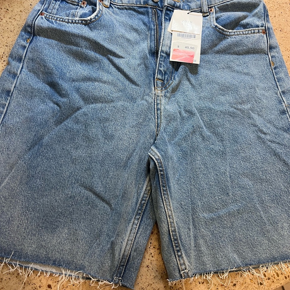 Zara Serenity Blue Denim Bermuda Shorts